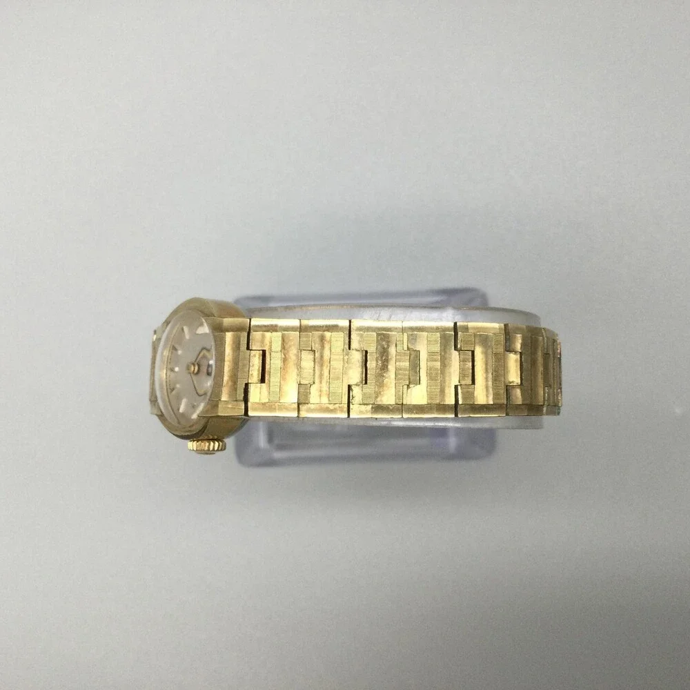 Vintage Bucherer Womens Watch 18mm White Dial Gold Tone Manual Wind Swiss 7.25